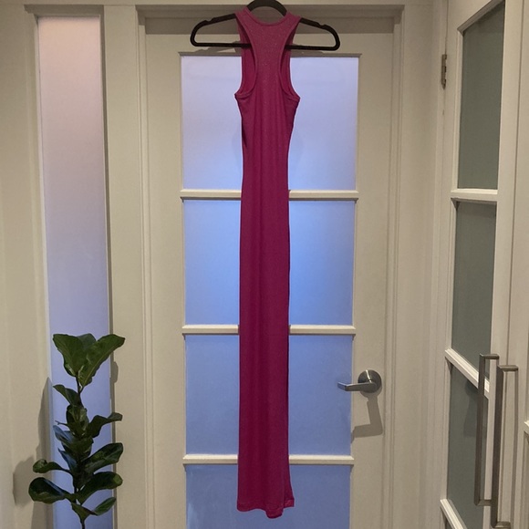 NWOT SKIMS pink shimmer maxi dress size XXS - Picture 8 of 10